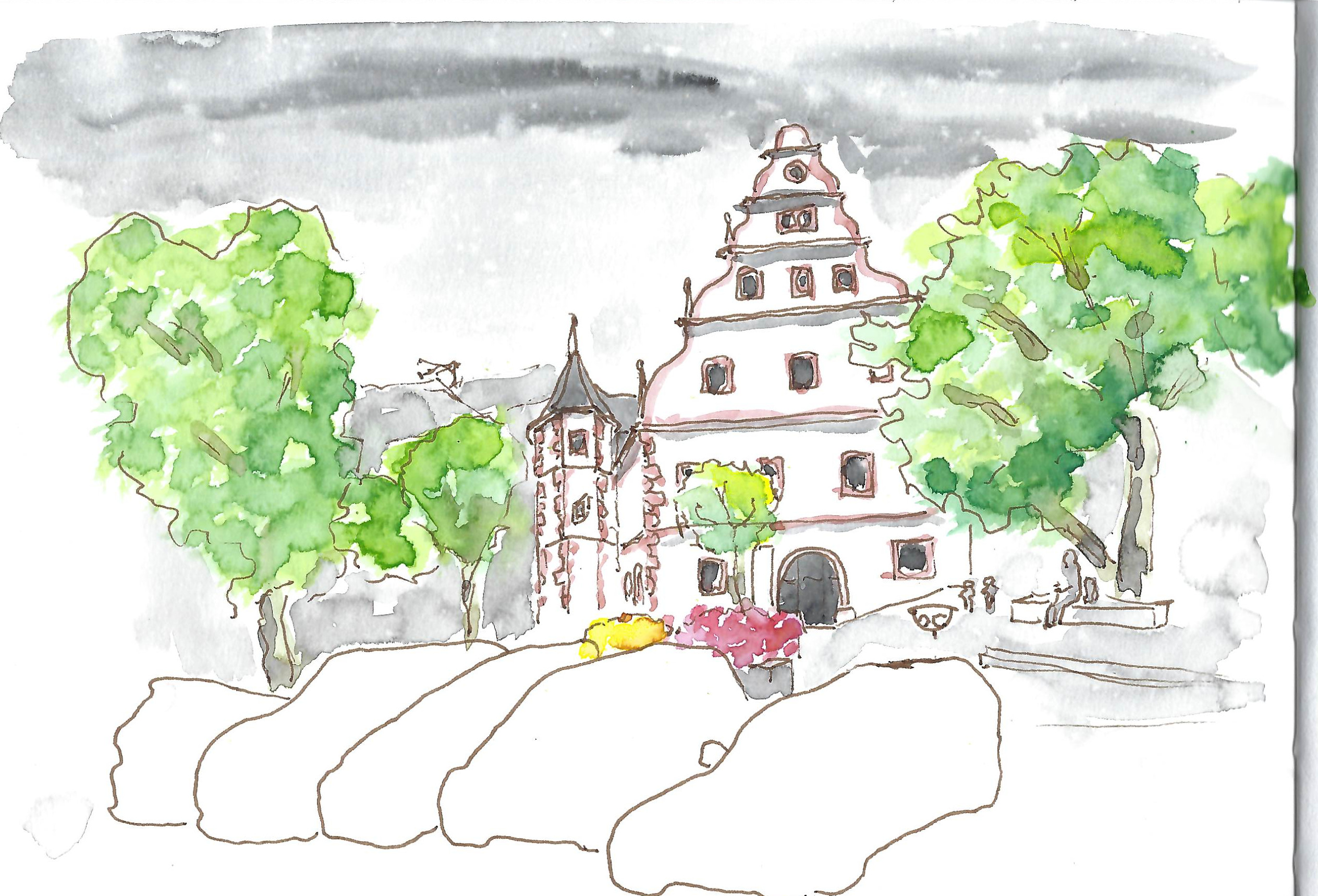 Aquarell Sketch Zeughaus Schweinfurt